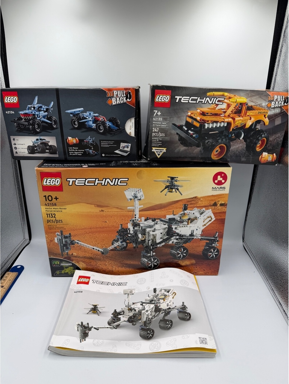 BOX ONLY LEGO NASA Mars Rover (42158) Monster Jam (42135), Love Racer (42134)